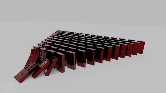 Covid-19 infested dominoes falling down
