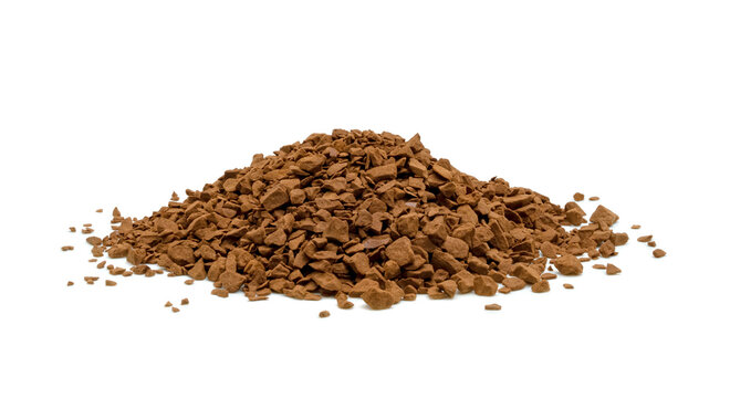 Instant coffee powder isolated on white background