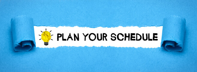 Plan your Schedule 