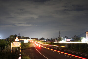 Time lapse on highway , with traffic