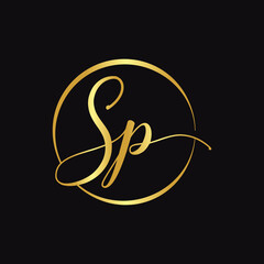 Initial SP letter Logo Design vector Template. Abstract Script Letter SP logo Design