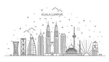 Kuala Lumpur skyline . illustration