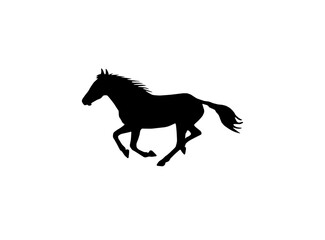 Fototapeta na wymiar horse run silhouette vector on a white background