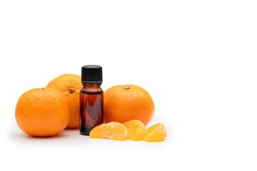 Aromatherapy oil bottle with oranges