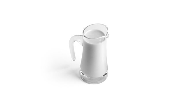 Milk Jar Isolated On White Background. High Quality Photo