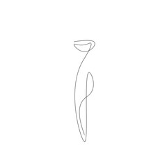 Spring flowers isolated on white background. Continuous line drawing. Vector illustration