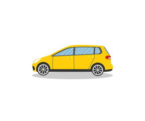 Obraz na płótnie Canvas Yellow car. Vector illustration.