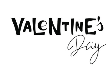 Valentines Day text. Hand written lettering. Vector phrase isolated on white background to valentines day or wedding design. For flyers, invitation, posters, brochure, banners.