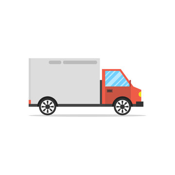 Delivery truck with shadow. Vector illustration.
