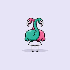 Couple flamingo in love Valentine's Day