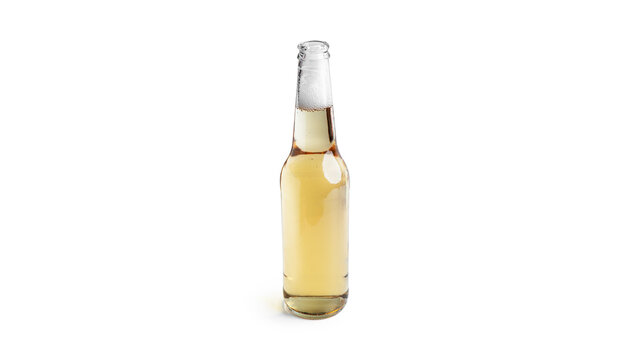 Bottle of light beer on white background. High quality photo