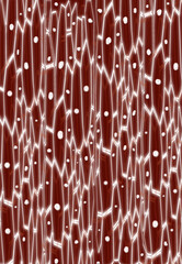 Closeup view of blood under microscope. Illustration