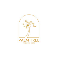 Luxury Minimalist Date Palm Gold Logo Design Template