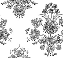 lace seamless ornate damask element. vector illustration