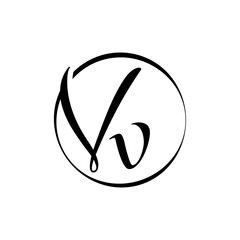 Initial VV letter Logo Design vector Template. Abstract Script Letter VV Logo Vector.