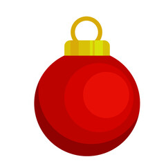 happy merry christmas ball red color hanging icon