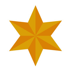 happy merry christmas golden star with six pointed isolated icon