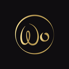Creative WO letter Logo Design vector Template. Abstract Script Letter WO Logo Design