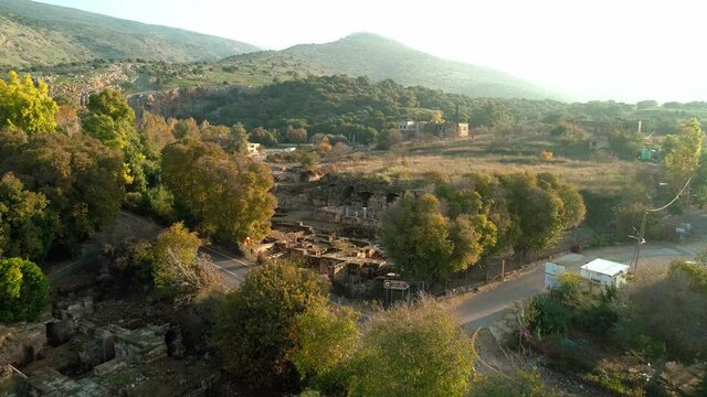 Aerial view of The ancient site Banias ,Caesarea Philippi