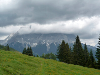 Mountain hiking tour to Daniel mountain in Tyrol, Austria