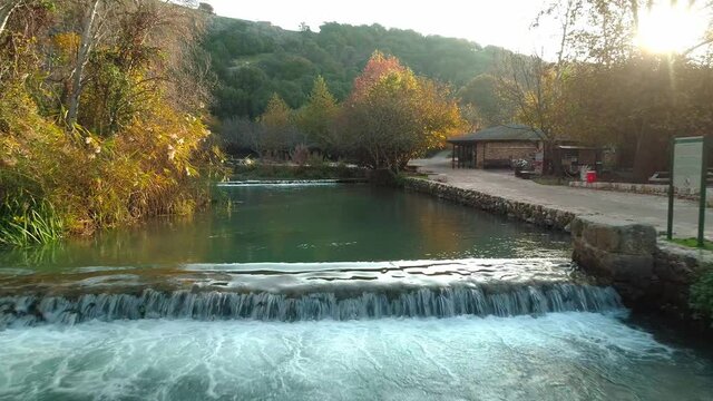 Aerial view of The ancient site Banias ,Caesarea Philippi