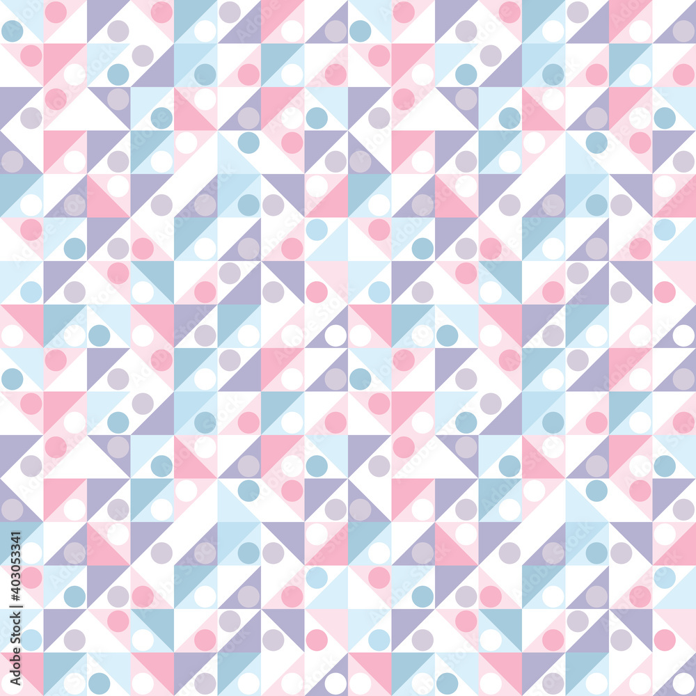 Poster seamless geometric pattern in pastel, abstract triangles modern pattern