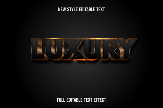 Text Effect 3d Luxury Color Black And Gold Gradient