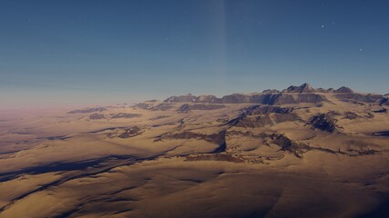 alien planet landscape, science fiction illustration, view from a beautiful planet, beautiful space background 3d render
