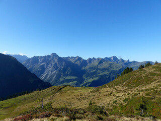 Fototapeta na wymiar Hoher Ifen mountain tour in Allgau Alps, Bavaria, Germany