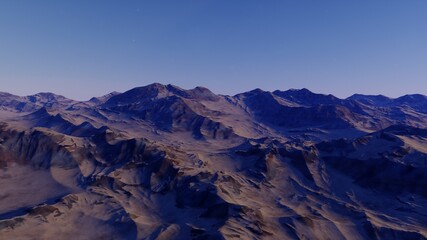 Naklejka premium alien planet landscape, science fiction illustration, view from a beautiful planet, beautiful space background 3d render 