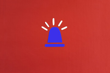 The light signal is blue on a red background. Warning, attracting attention.
