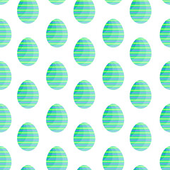 This is a seamless pattern of Easter eggs on a white background. Wrapping paper.