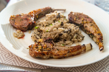 Lamb Rib Mushroom Risotto