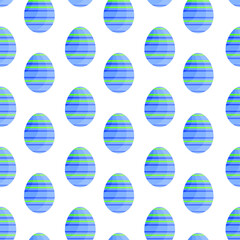 This is a seamless pattern of Easter eggs on a white background. Wrapping paper.