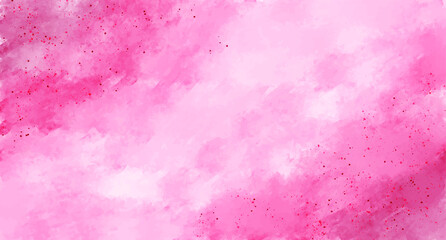 Obraz premium Splashes of paints on a red-pink background. Abstract watercolor background for design. Vector.