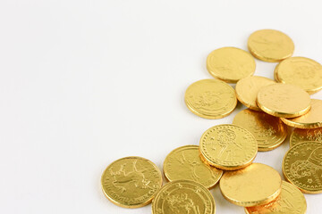 coin stack isolated on white background
