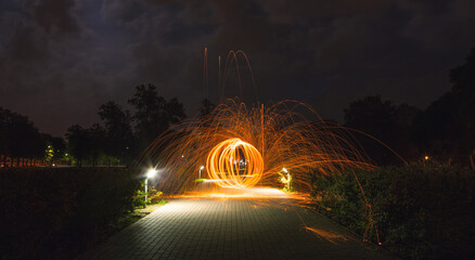 fountain at night