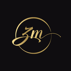 ZM letter Logo Design vector Template. Abstract Script Letter ZM Vector Illustration