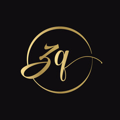 ZQ letter Logo Design vector Template. Abstract Script Letter ZQ Vector Illustration