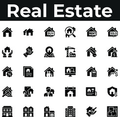 Real estate properties icon set