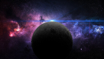 Fototapeta na wymiar planet mercury enters retrograde in libra 3d illustration