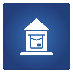 mailbox and postbox icon on blue background