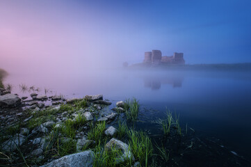 Fototapeta misty morning on the river obraz