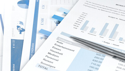 Kostenaufstellung und Chart Statistik - obrazy, fototapety, plakaty