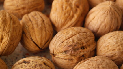 walnuts on a wooden table