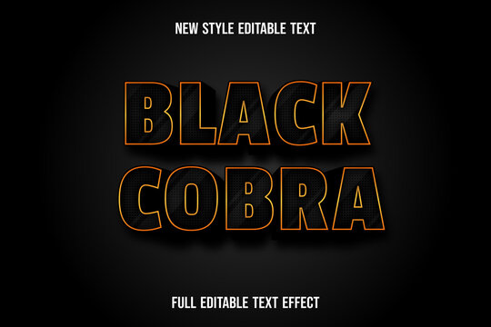 Text Effect 3d Black Cobra Color Black And Gold Gradient