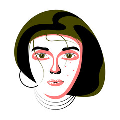 Vector girl in graphic style