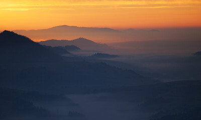 sunrise over mountains