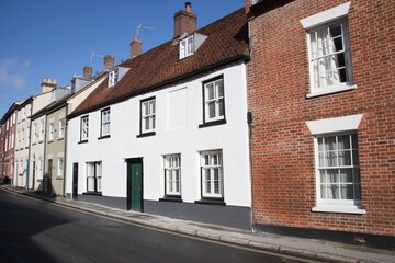 Fototapeta na wymiar Residential properties in Blandford Forum, Dorset, United Kingdom