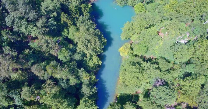 Aerial view of the source of the Kupa River, Croatia